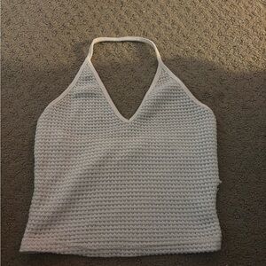Gray Halter Knit Top